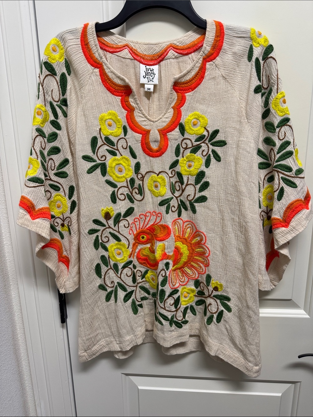Ivory Embroidered Floral Tunic Top by ivy jane Yellow & Orange Accents